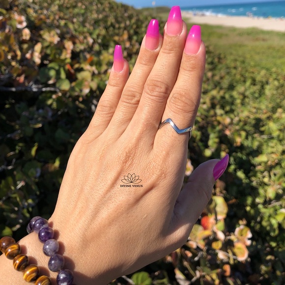 Wave Titanium Steel Finger Ring | Size 7 - Picture 4 of 5